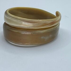 Vintage Buffalo horn bangle cuff bracelet.